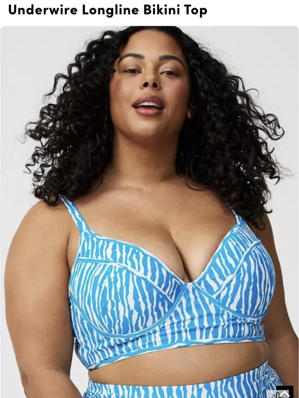Blue Zebra-Print Underwire Bikini Top - Women Swim